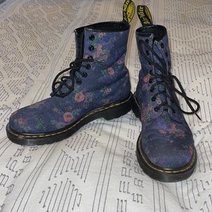 Blue Floral Dr. Martens